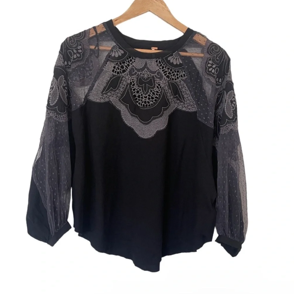 Free People Toni Top Black